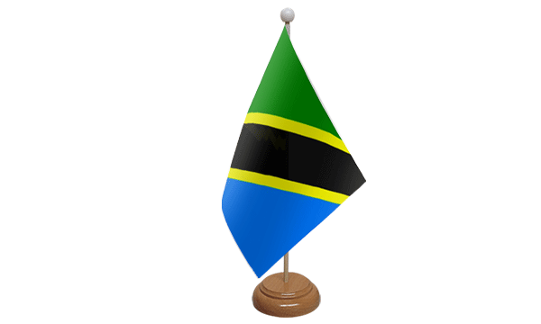 Tanzania Small Flag with Wooden Stand
